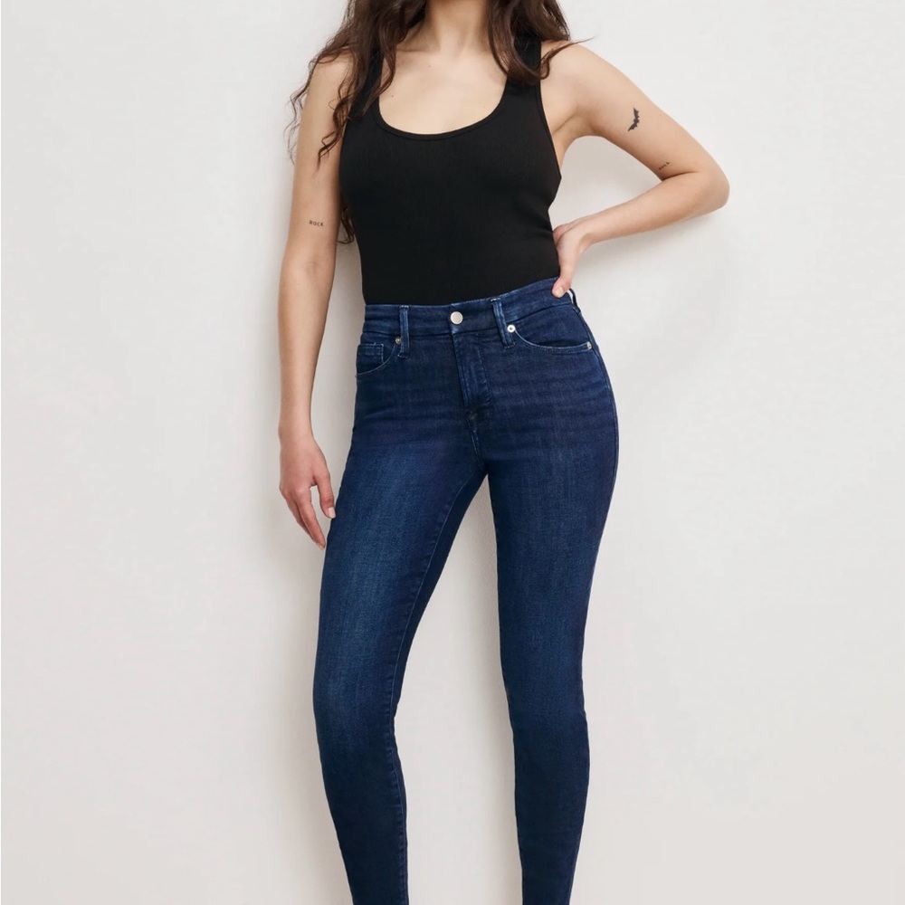 Good American Dark Blue Women's High-Waist Skinny Jeans